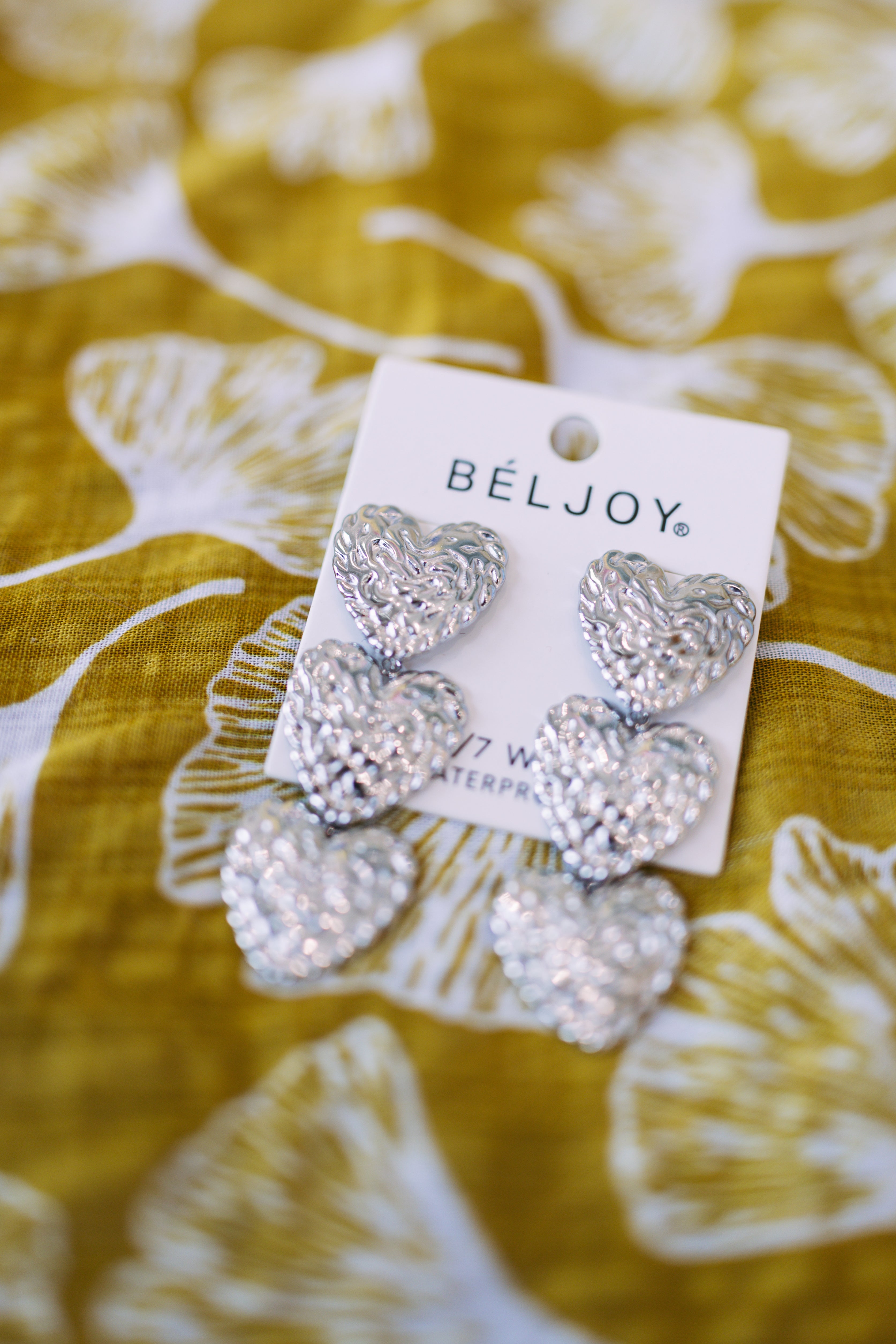 Evian Textured Heart Earrings || Choose Color