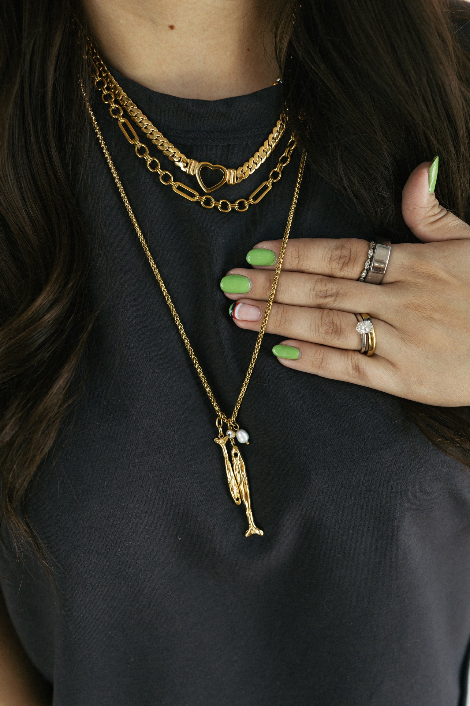Sardine Duo Charm Necklace