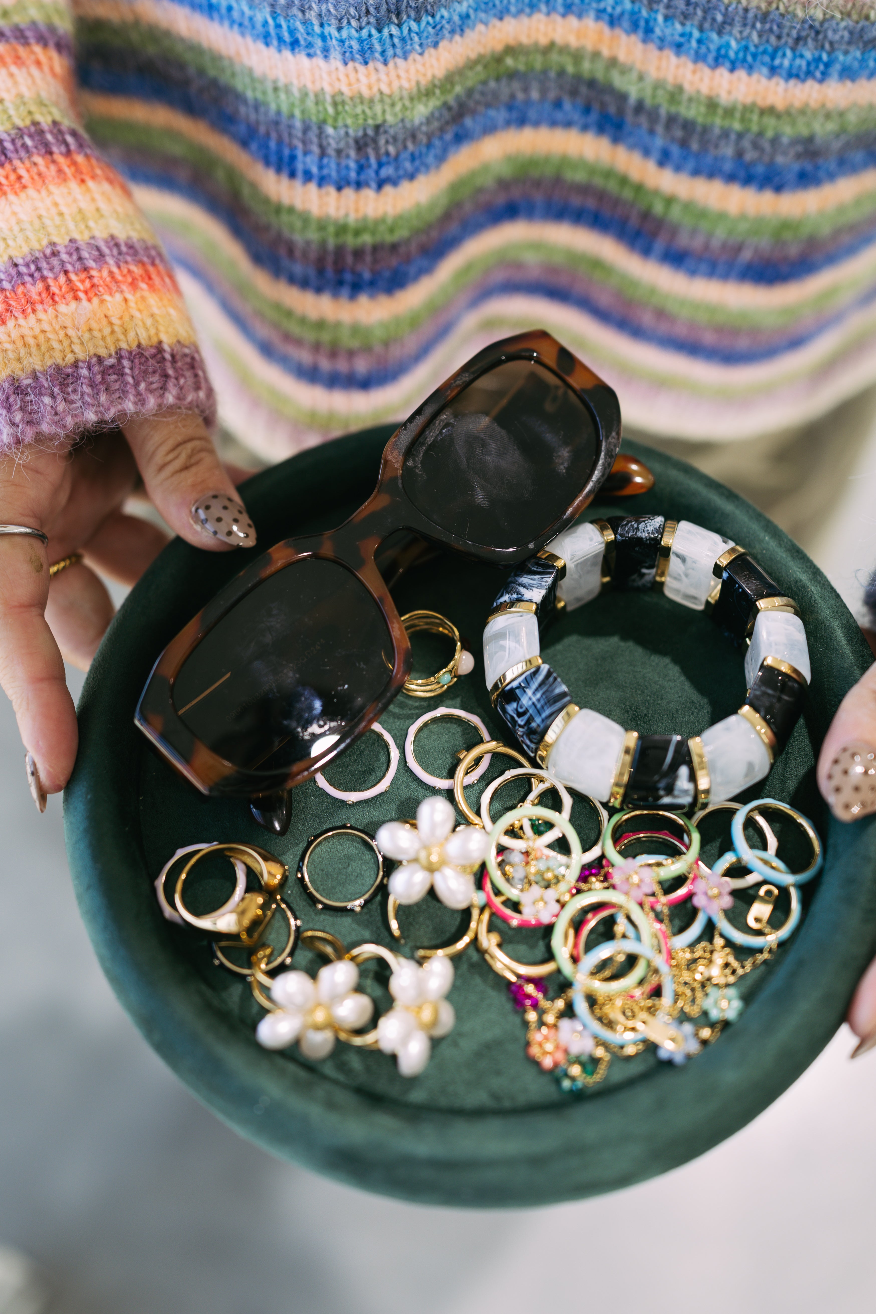 Bibi Stretch Bracelet - Black/White