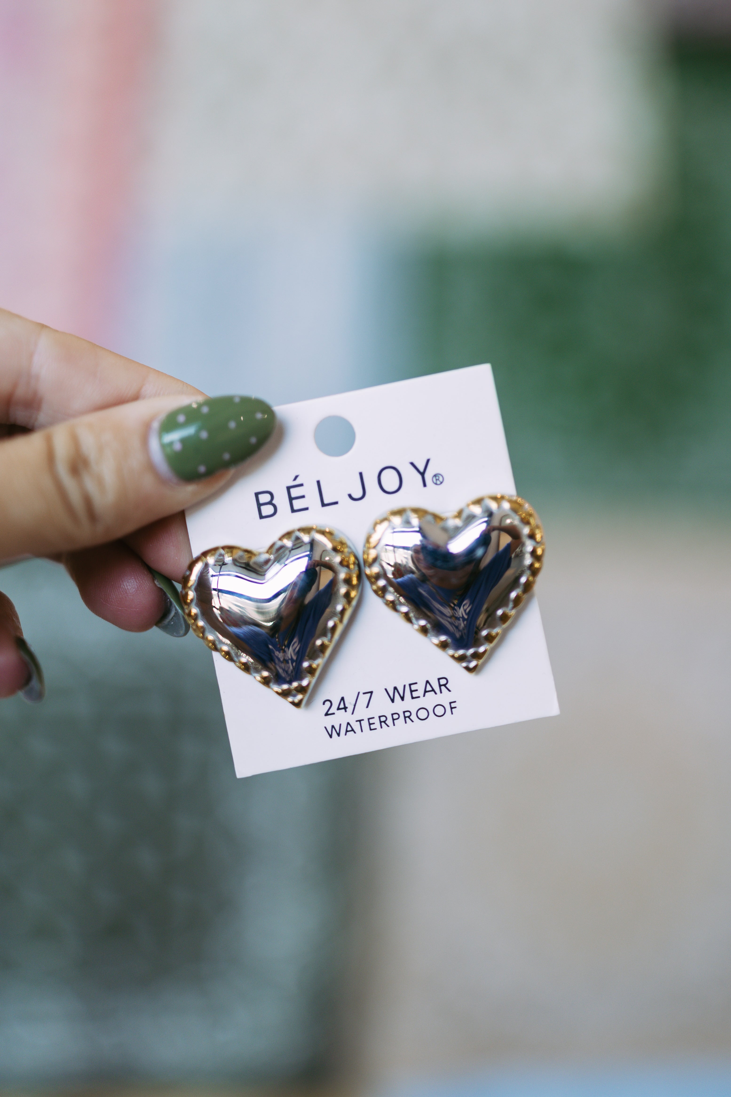 Evada Mixed Metal Heart Stud Earrings