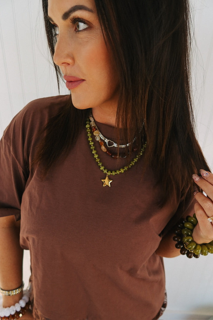 Honey Glow Beaded Necklace