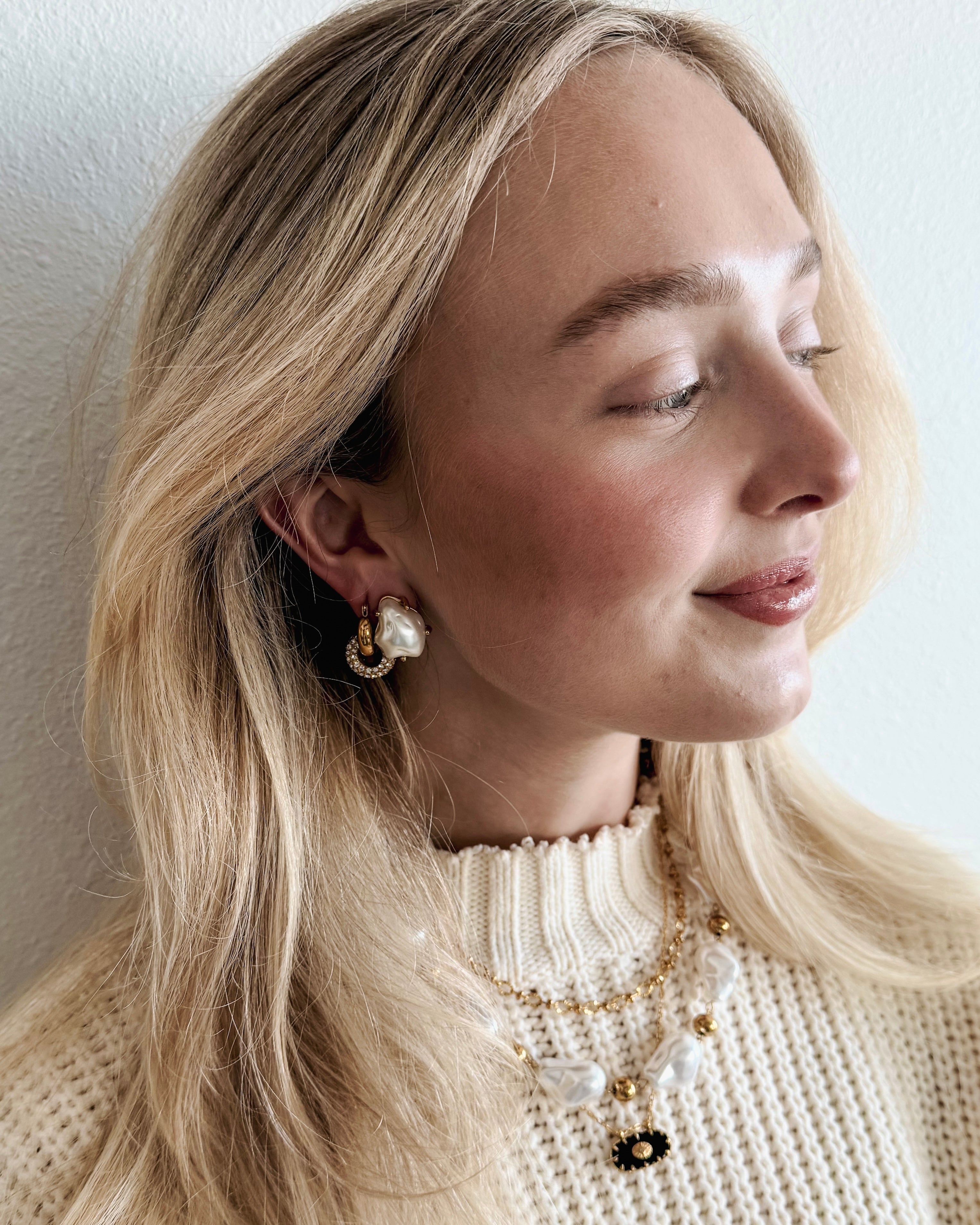 Estelle Crystal Double Hoop Earrings