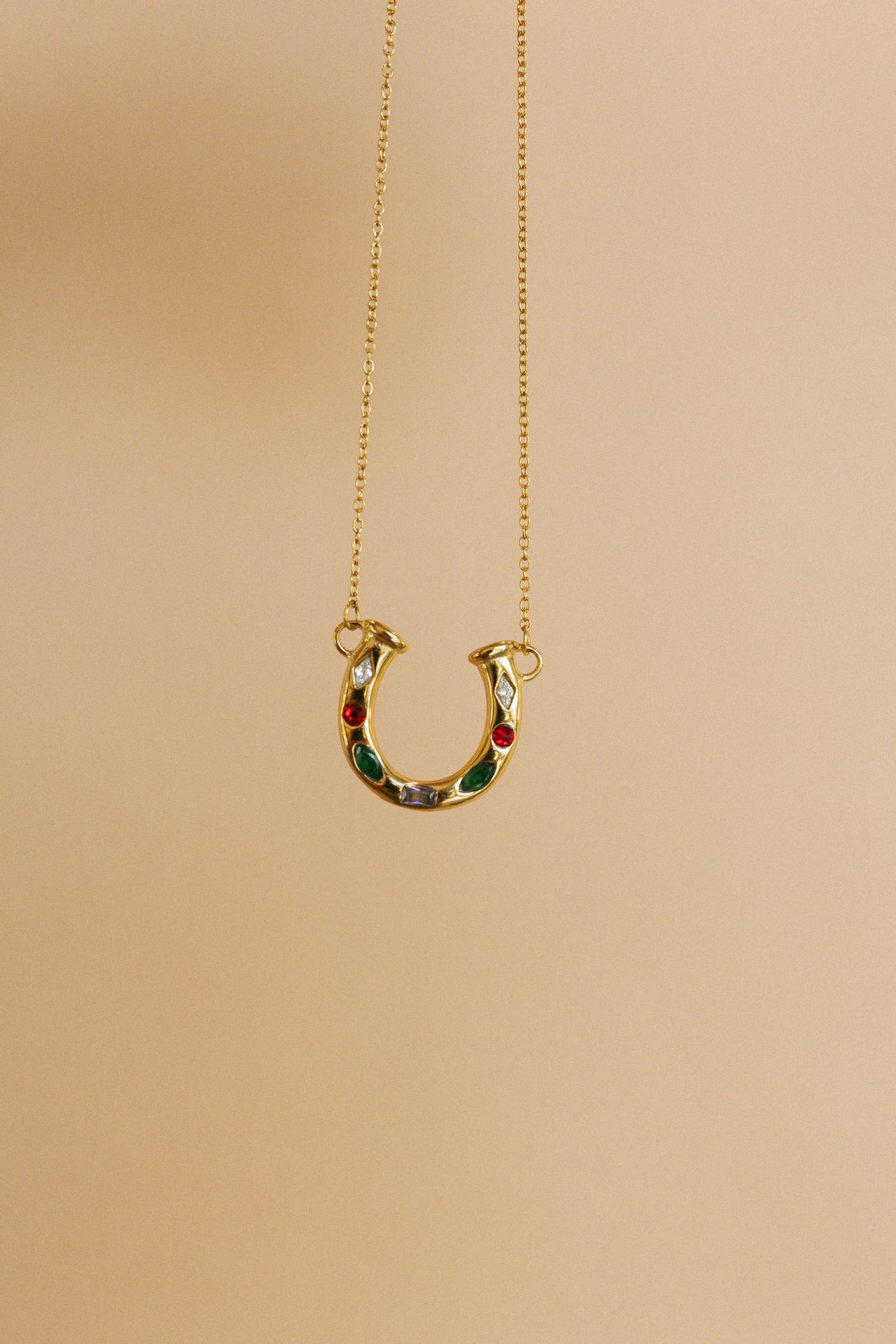 Lainey Crystal Horseshoe Necklace || Choose Color
