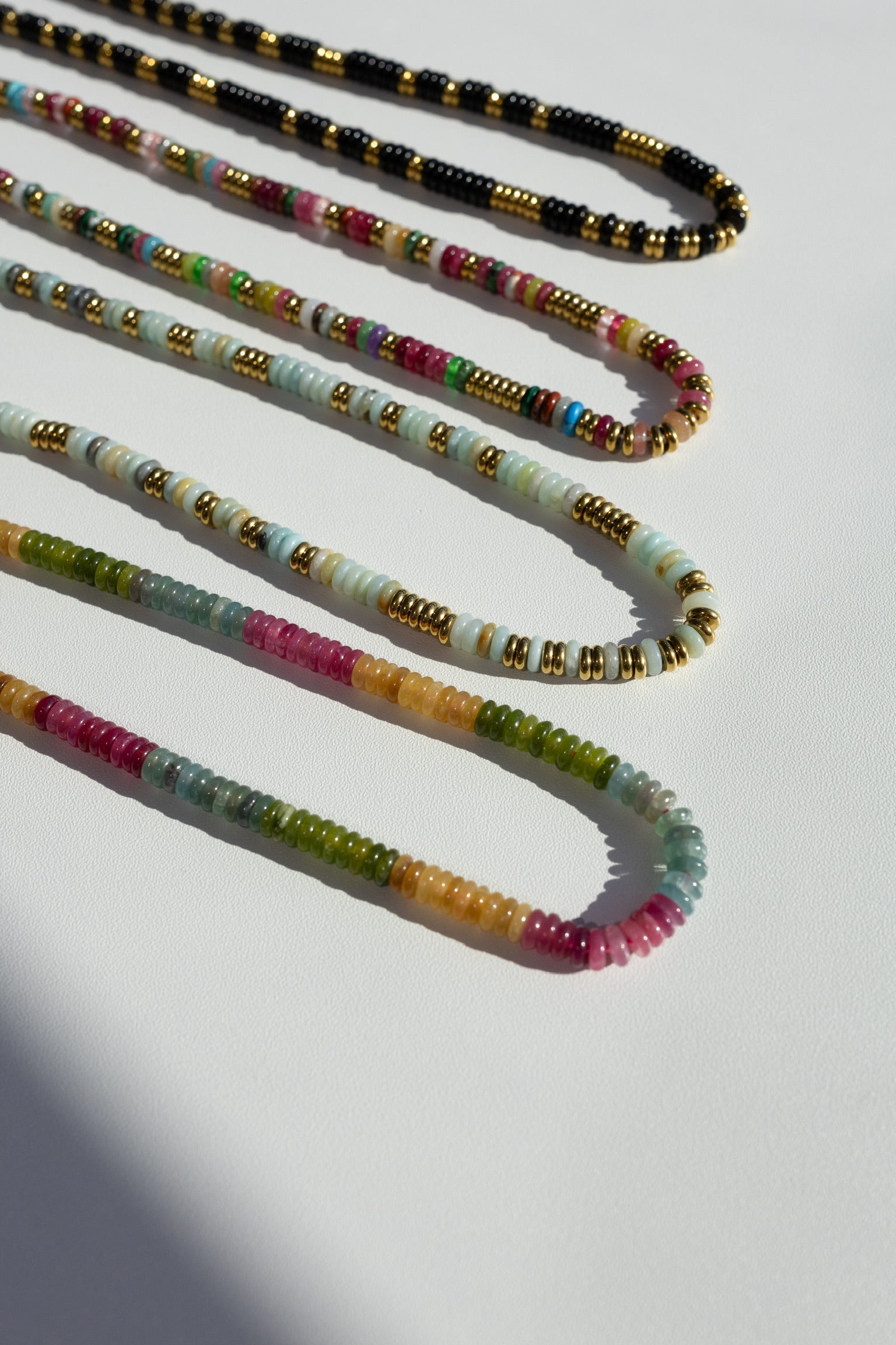 Joan Multi Color Beaded Stone Necklace || Choose Color