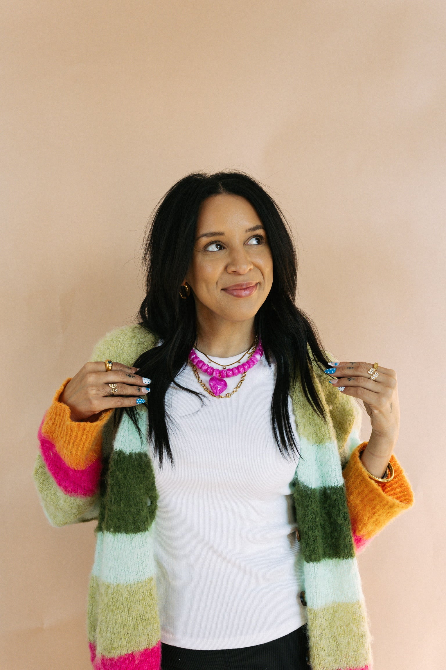 Love Bites Beaded Heart Necklace - Pink