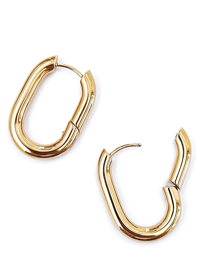 Eira Oval Hoop Earrings || Choose Color