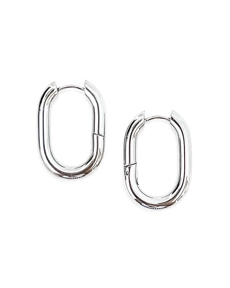 Eira Oval Hoop Earrings || Choose Color