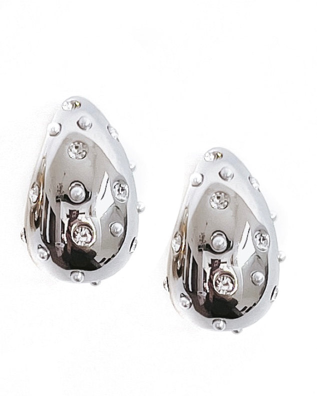 Wallie Water Drop Pearl Crystal Earrings || Choose Color