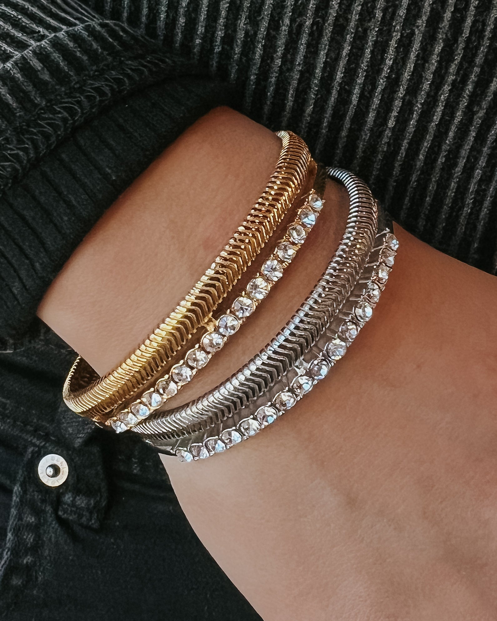 Brewer Crystal Cuff Bracelet || Choose Color