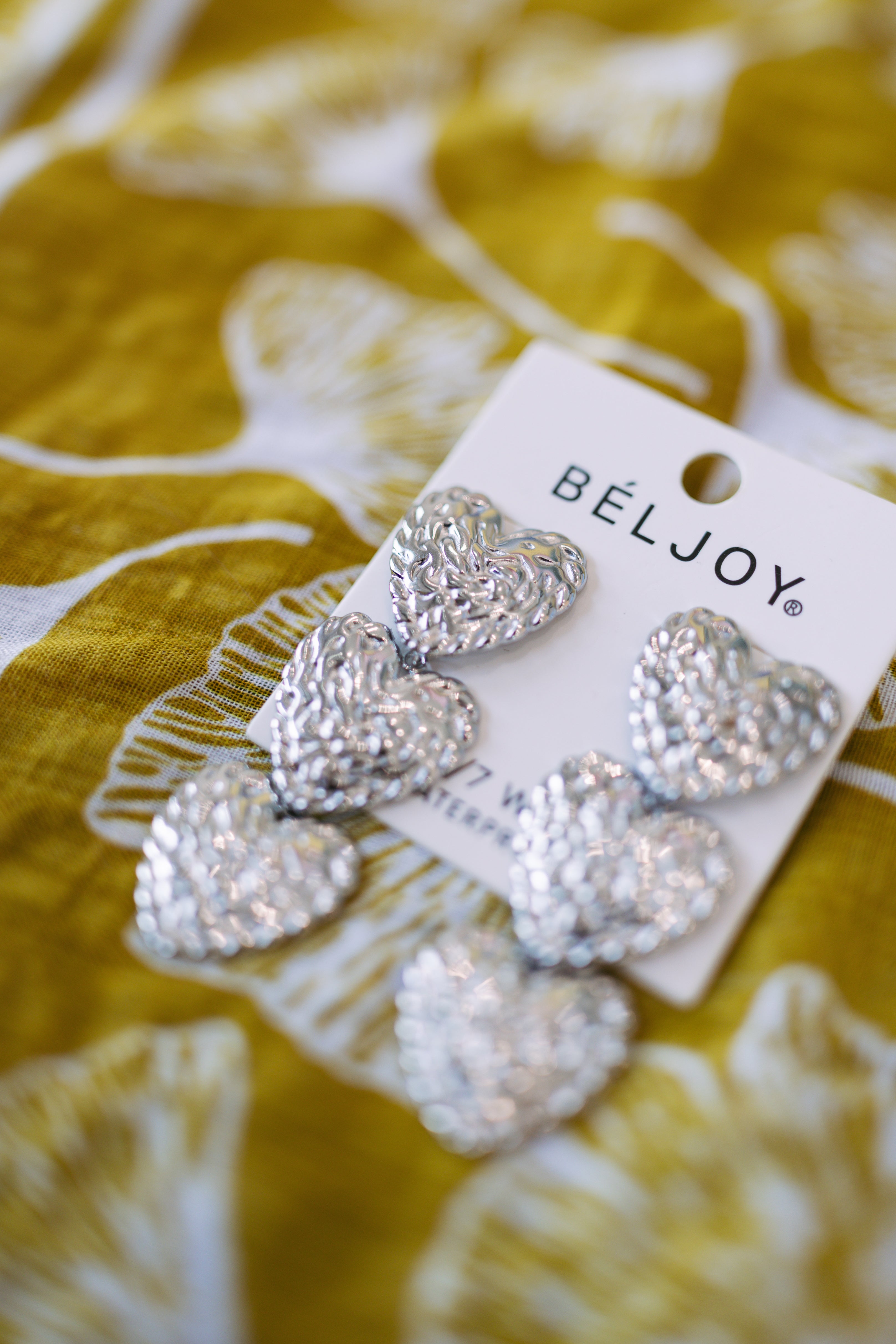 Evian Textured Heart Earrings || Choose Color