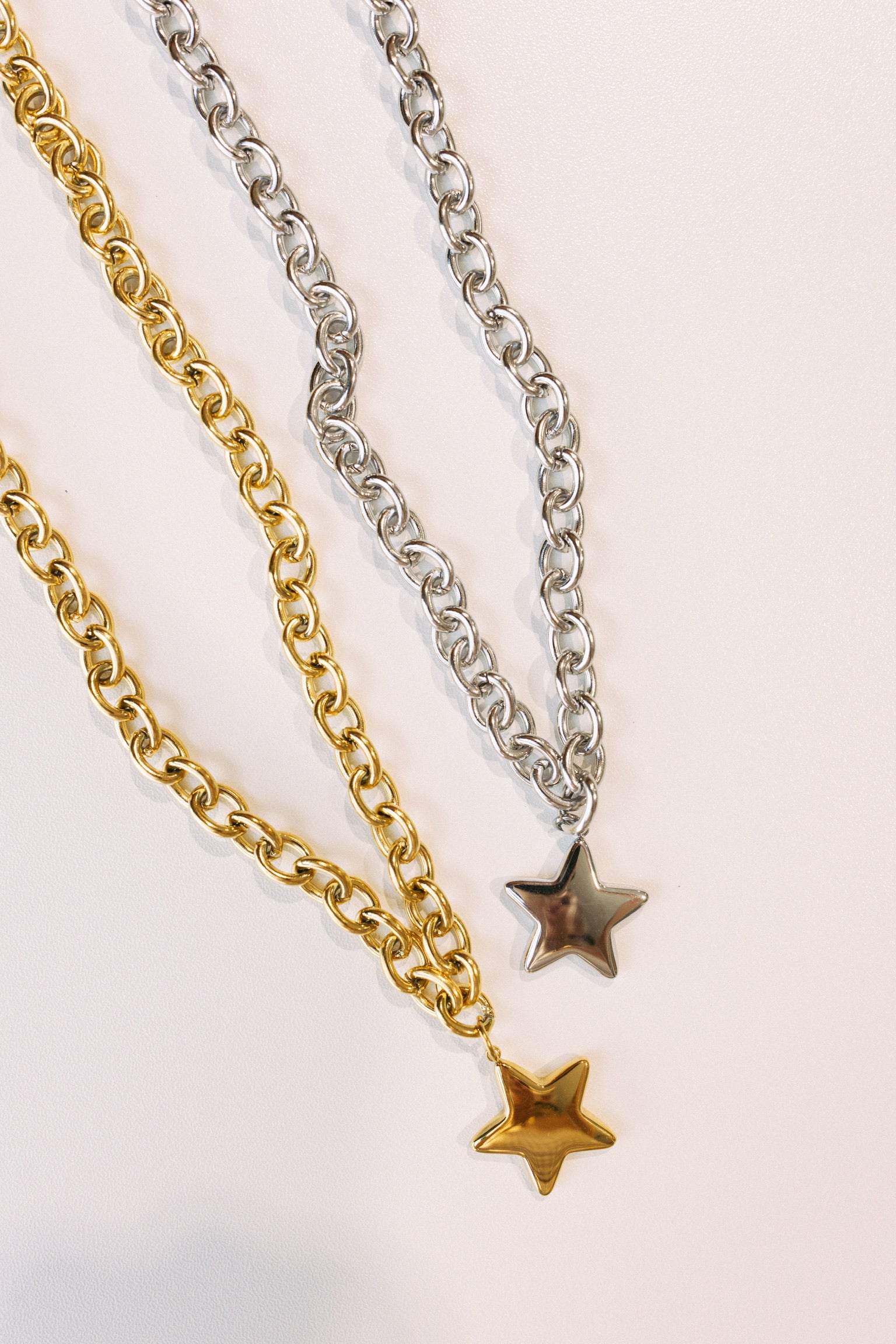 Starlet Long Chain Necklace - Silver