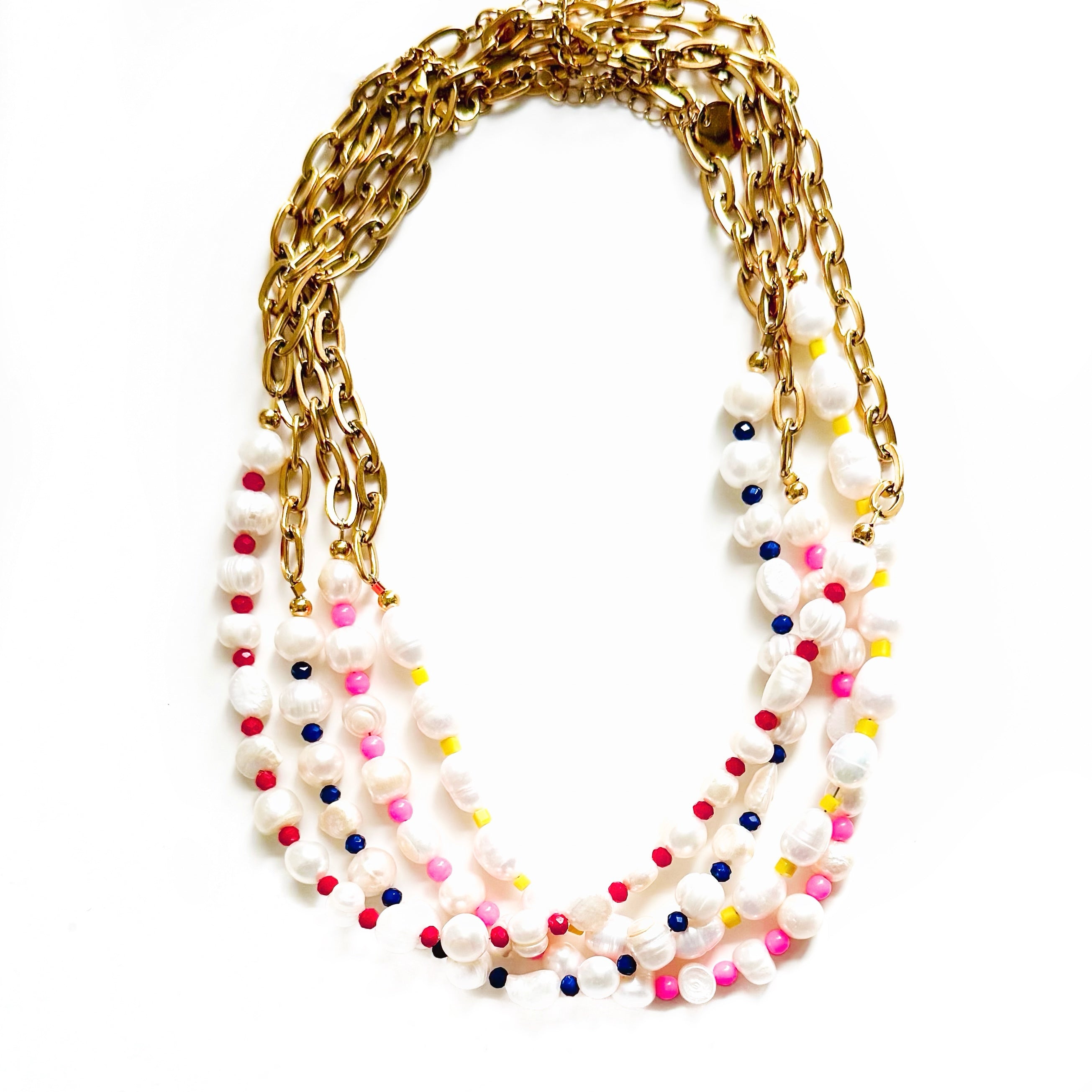 Isla Beaded Pearl Necklace || Choose Color