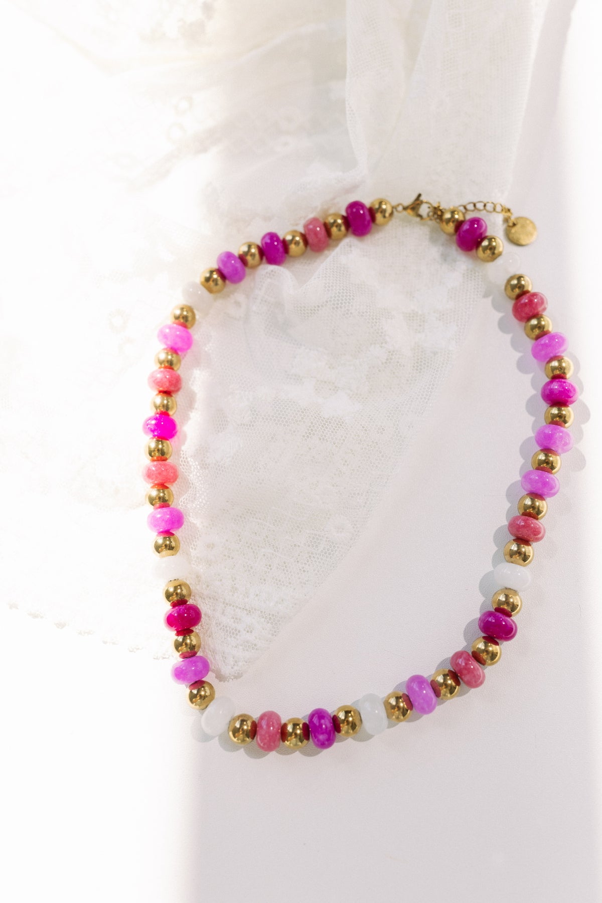 Pretty In Pink Beaded Necklace