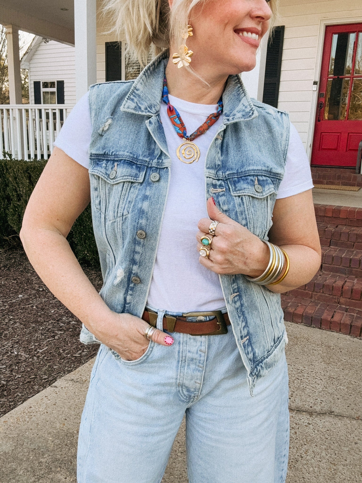 Callie Charm Scarf Necklace