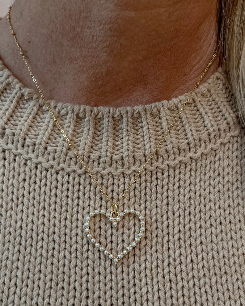 Sophie Pearl Heart Necklace