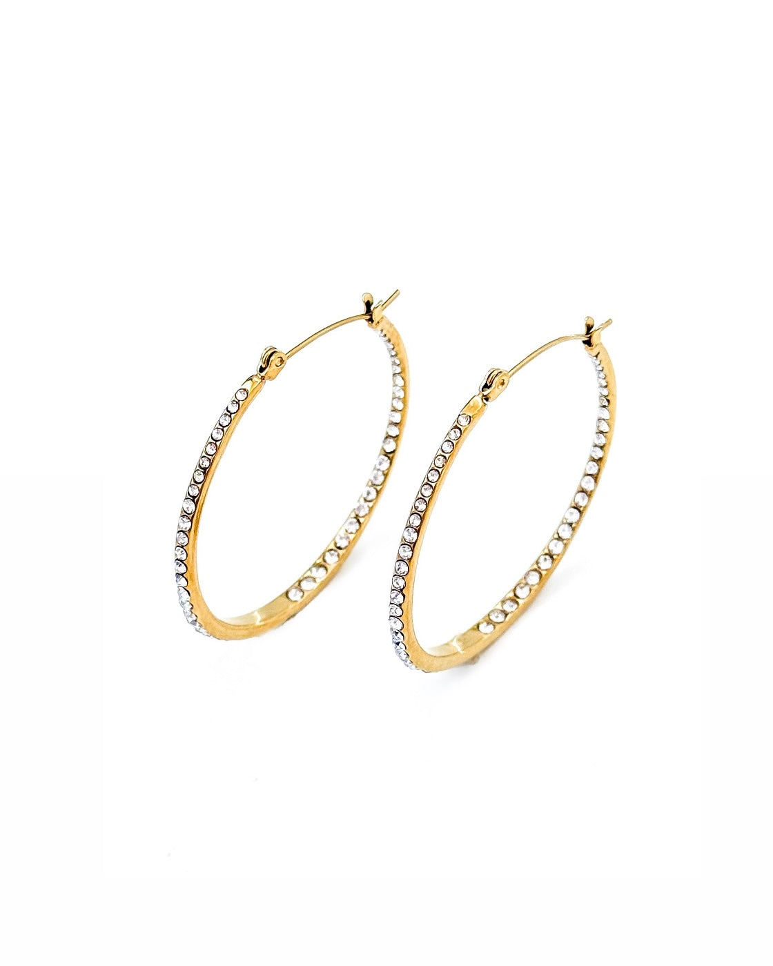 Echo Crystal Hoop Earrings || Choose Size