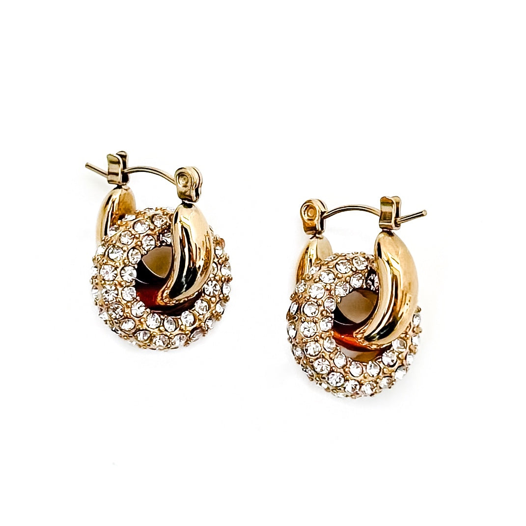 Estelle Crystal Double Hoop Earrings