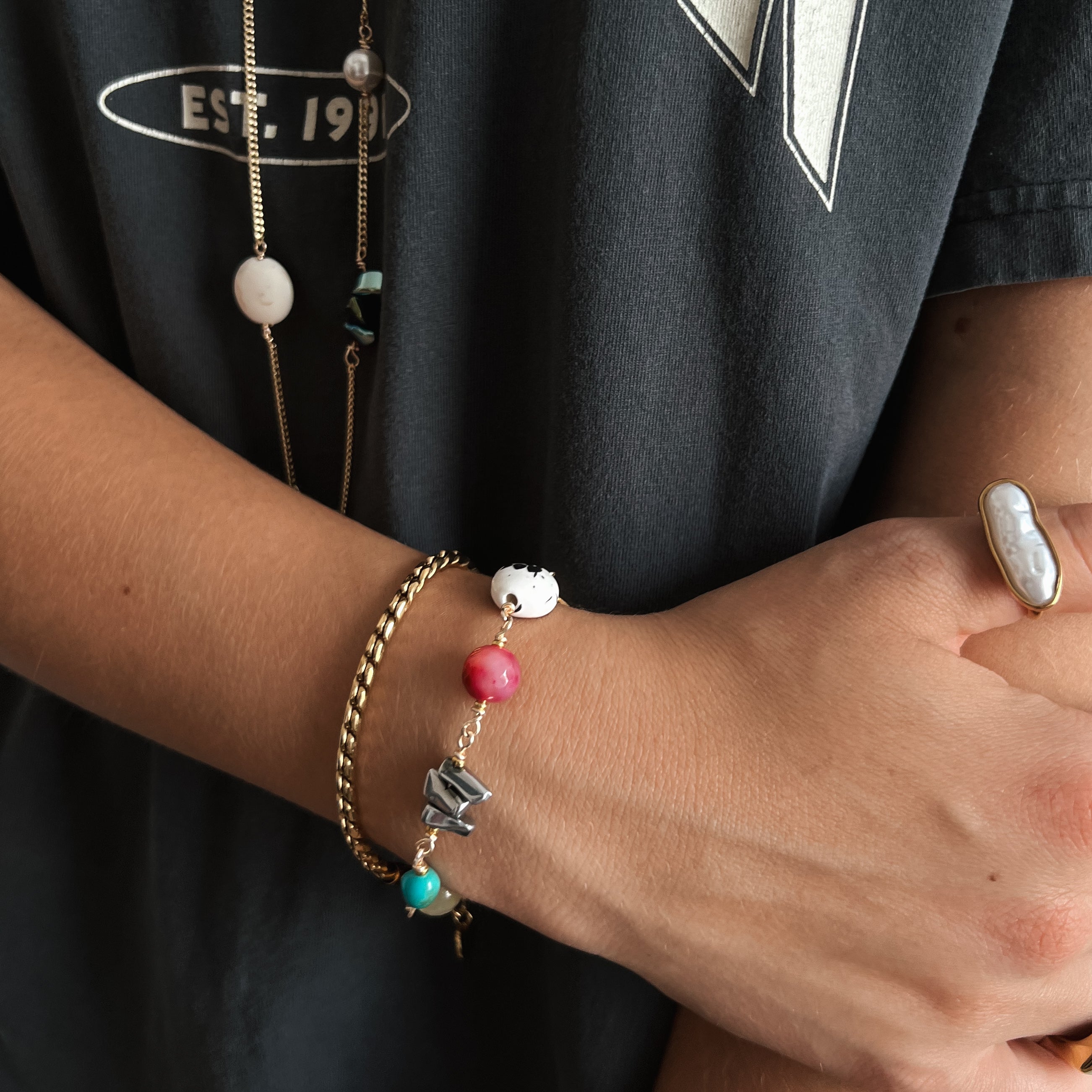 Brinna Beaded Chain Bracelet