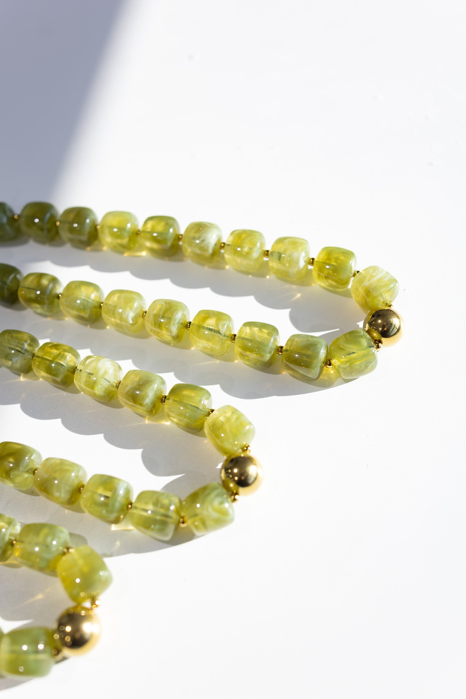 Noemi Chunky Beaded Necklace - Green