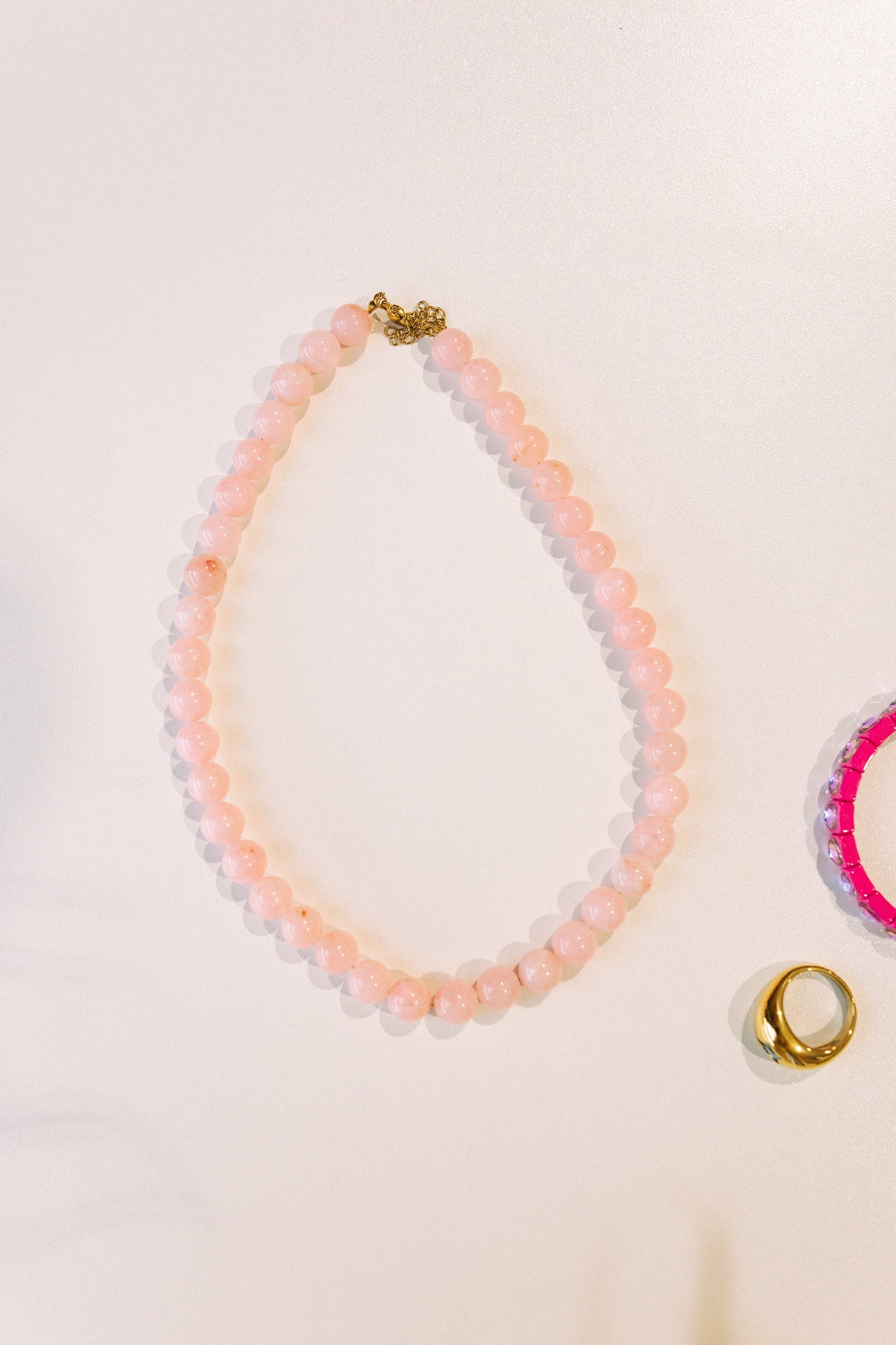 Boba Beaded Necklace - Pink