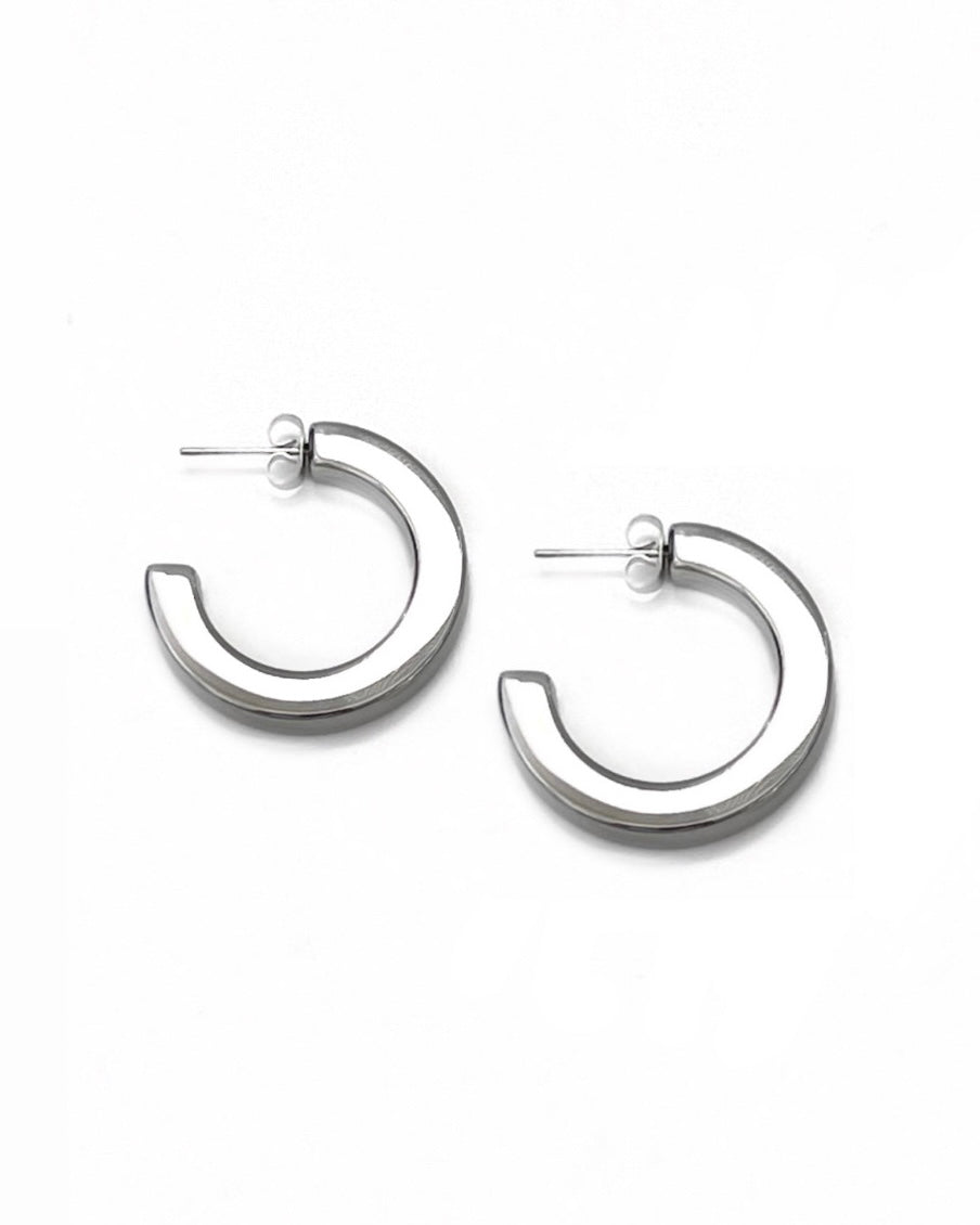 Eilish Everyday Silver Hoops || Choose Size