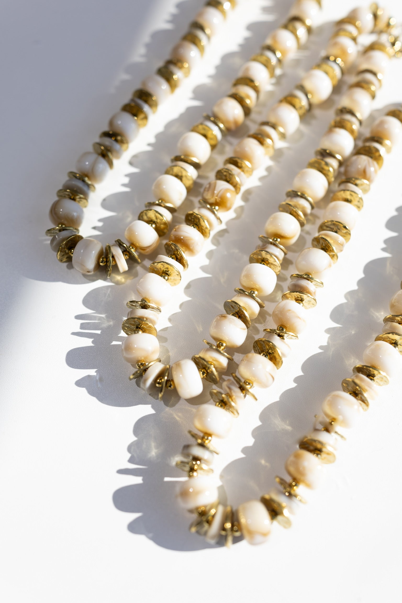 Ozark Chunky Beaded Necklace - Cream