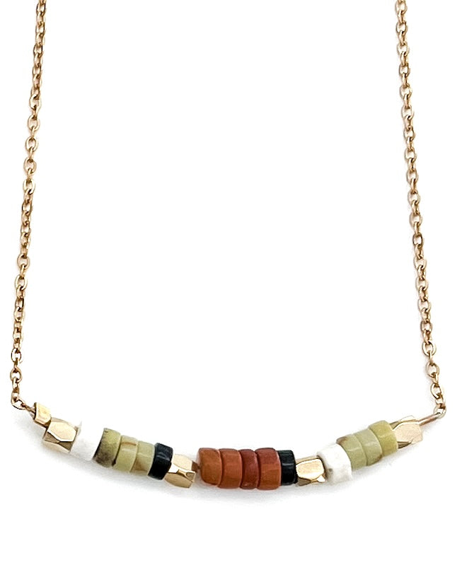 Flora Dainty Beaded Necklace || Choose Color
