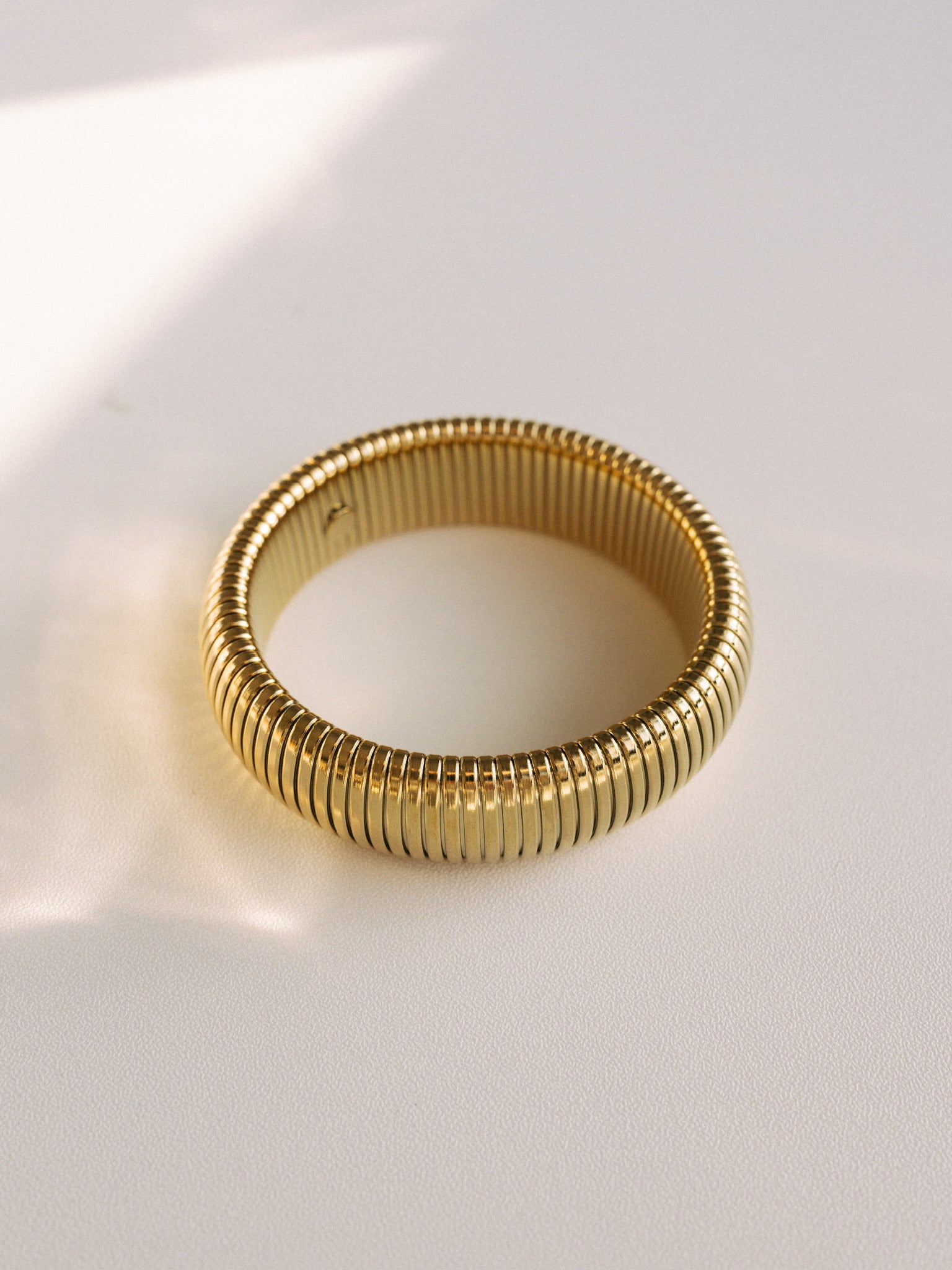 Baia Thick Coil Bangle Bracelet || Choose Color