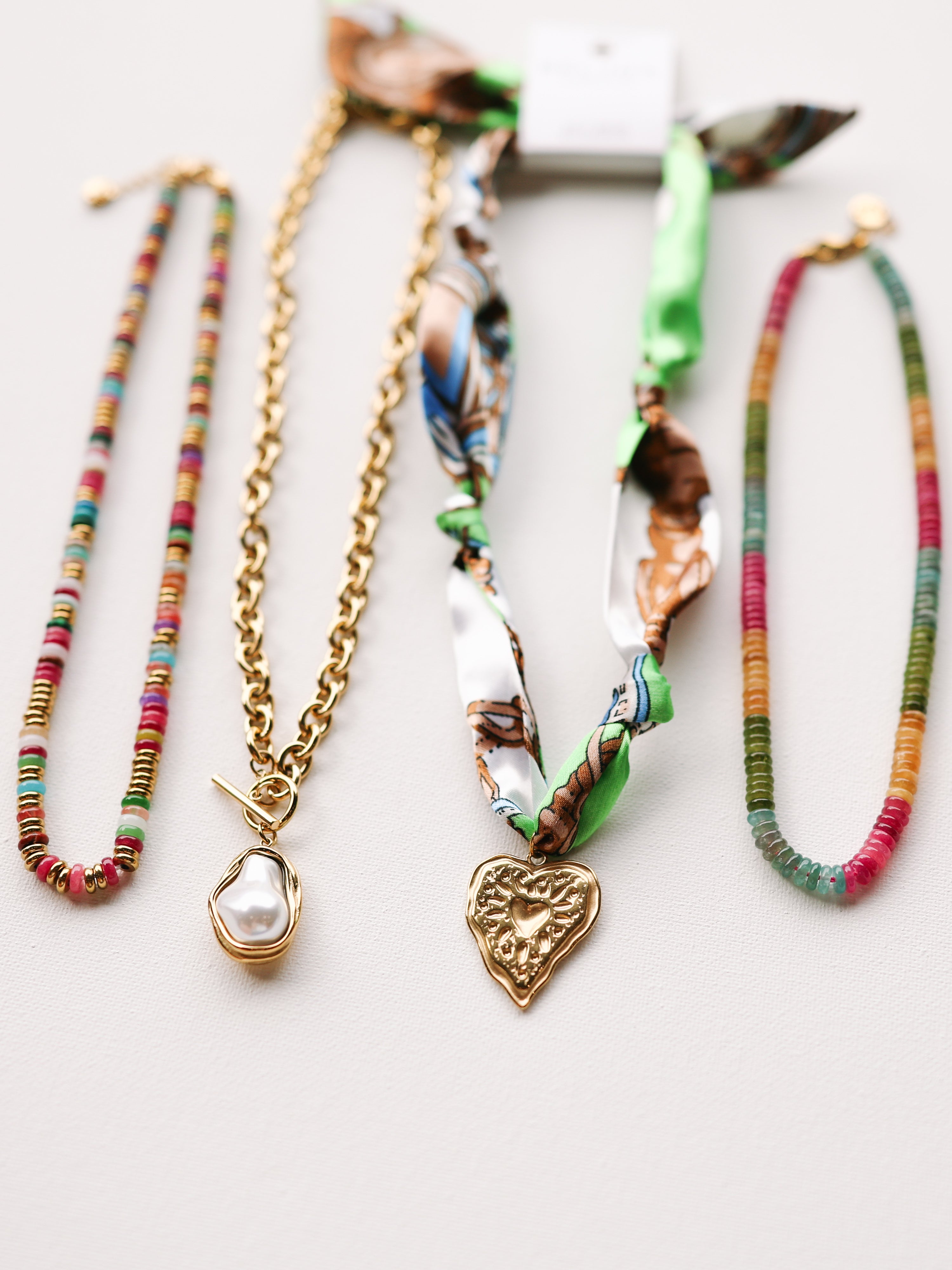 Camilla Heart Charm Scarf Necklace