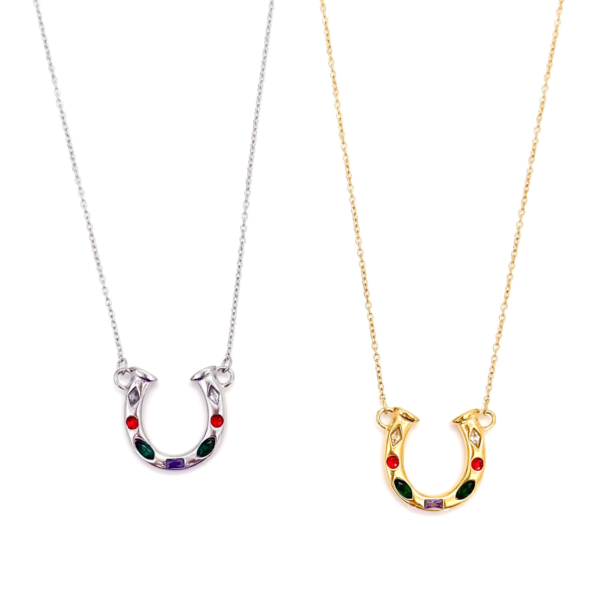 Lainey Crystal Horseshoe Necklace || Choose Color