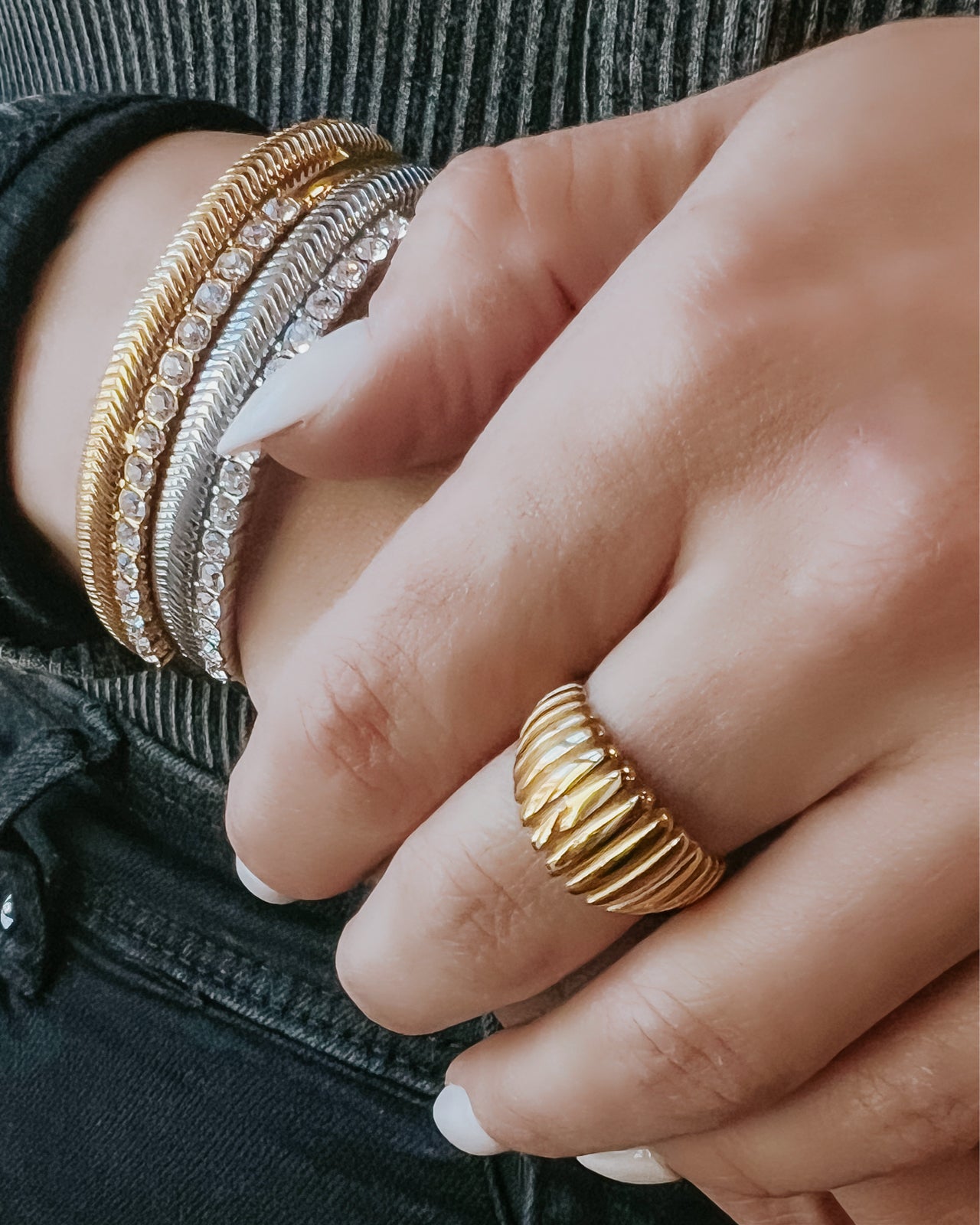 Roark Textured Statement Ring || Choose Color