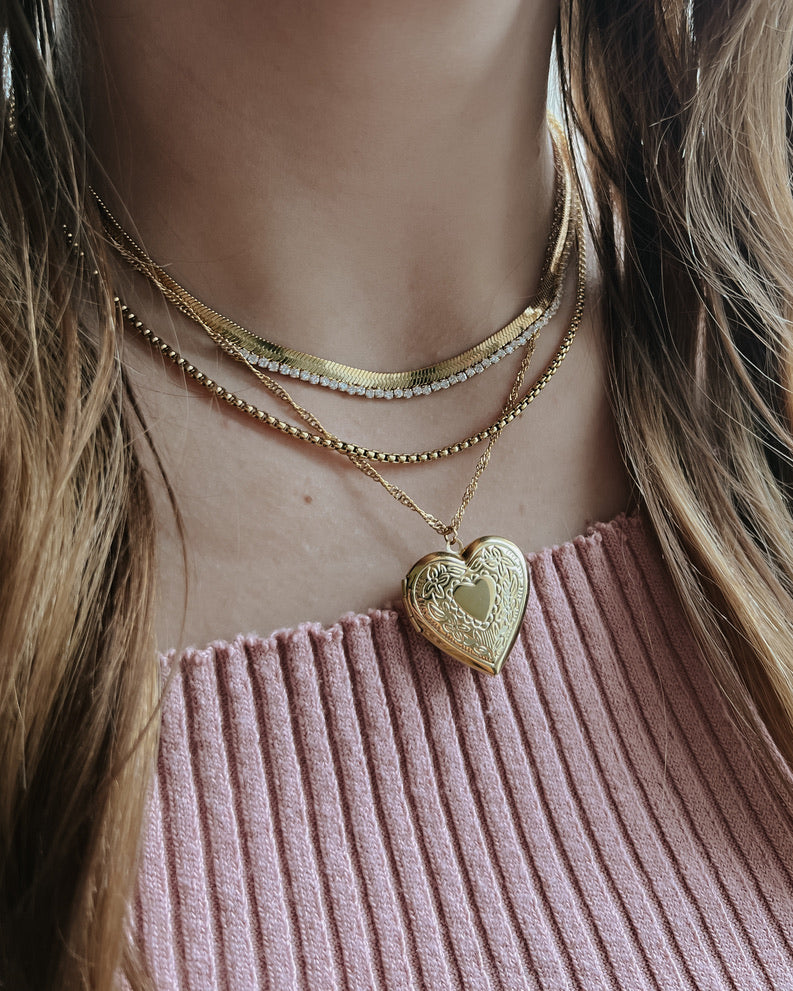 Thelma Heart Locket Necklace || Choose Style