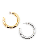 Elondo Hammered Hoop Earrings || Choose Color