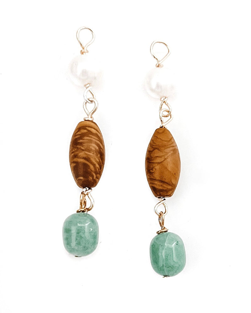 Claudia Beaded Charm Hoop Earrings