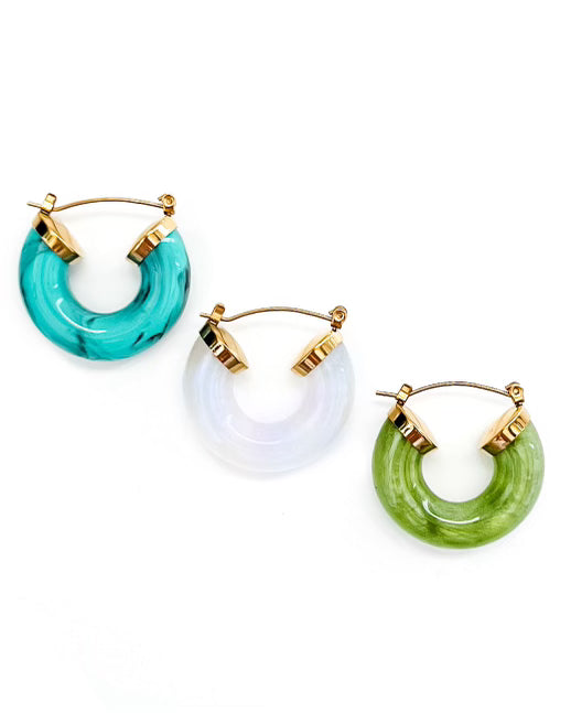 Ellbelle Chunky Acrylic Earring Hoops || Choose Color