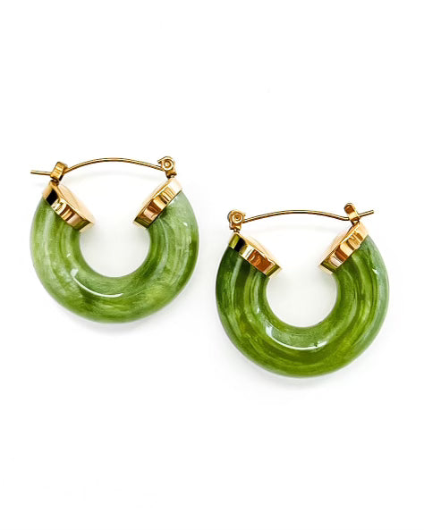 Ellbelle Chunky Acrylic Earring Hoops || Choose Color