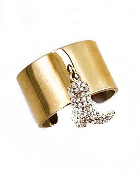 Howdy Boot Charm Ring