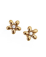 Elin Dainty Flower Crystal Diamond Stud Earrings