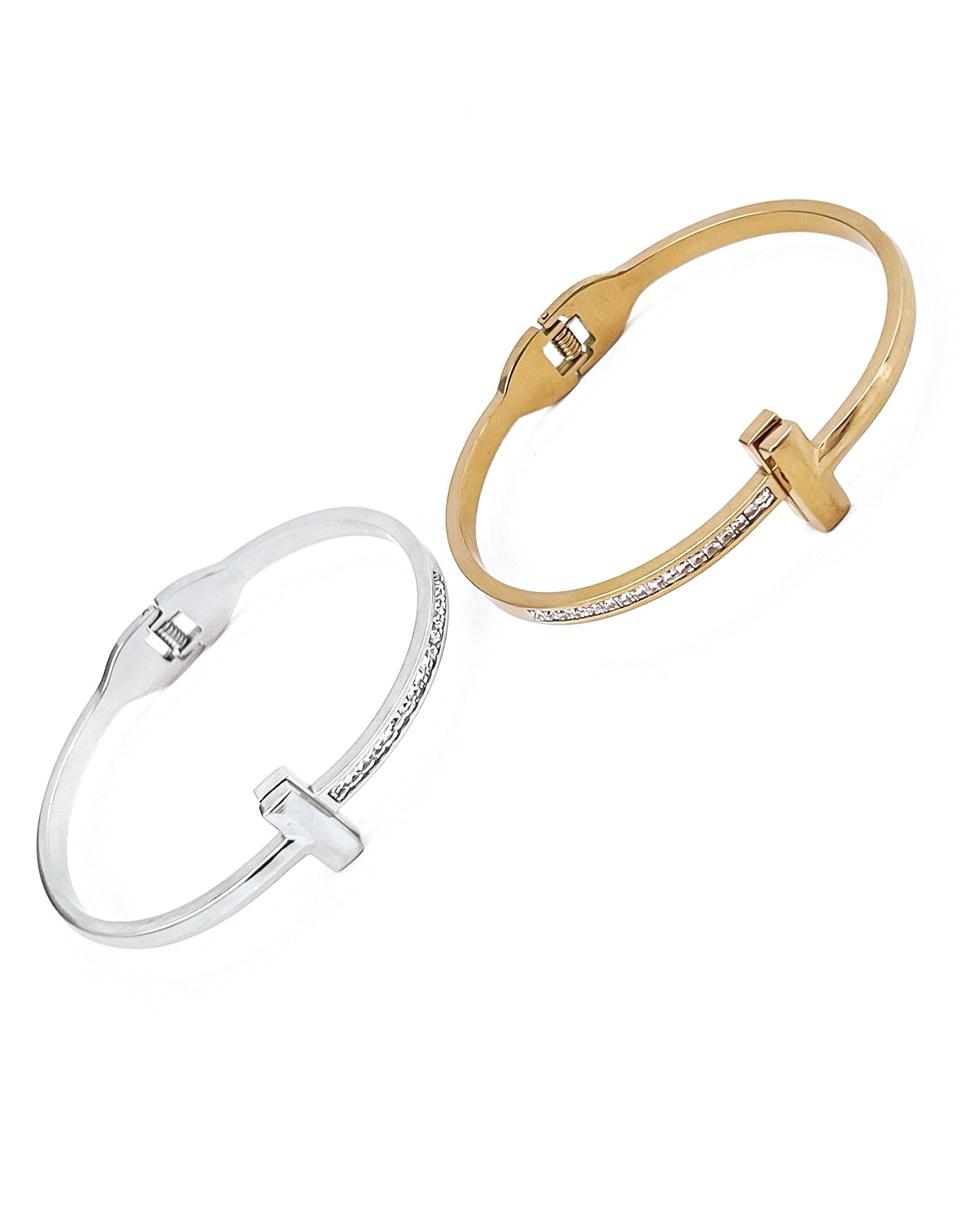 Clyde Cross Bangle Bracelet || Choose Color