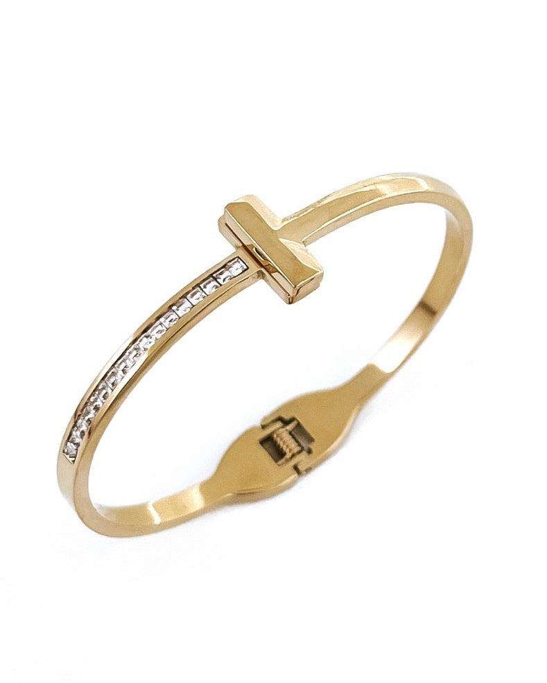 Clyde Cross Bangle Bracelet || Choose Color