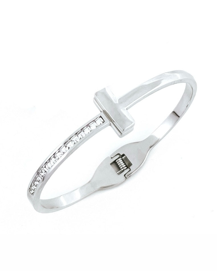 Clyde Cross Bangle Bracelet || Choose Color