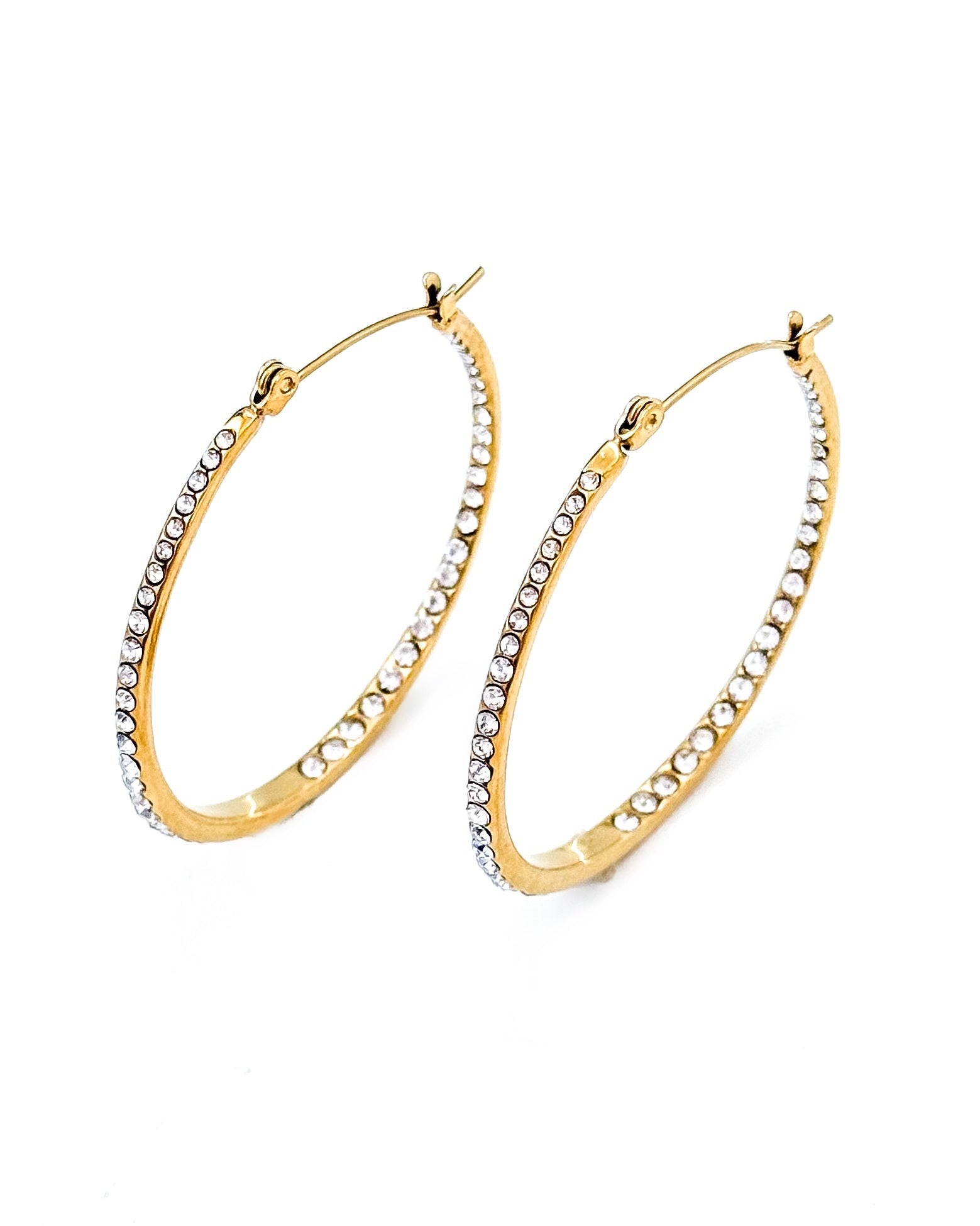 Echo Crystal Hoop Earrings || Choose Size