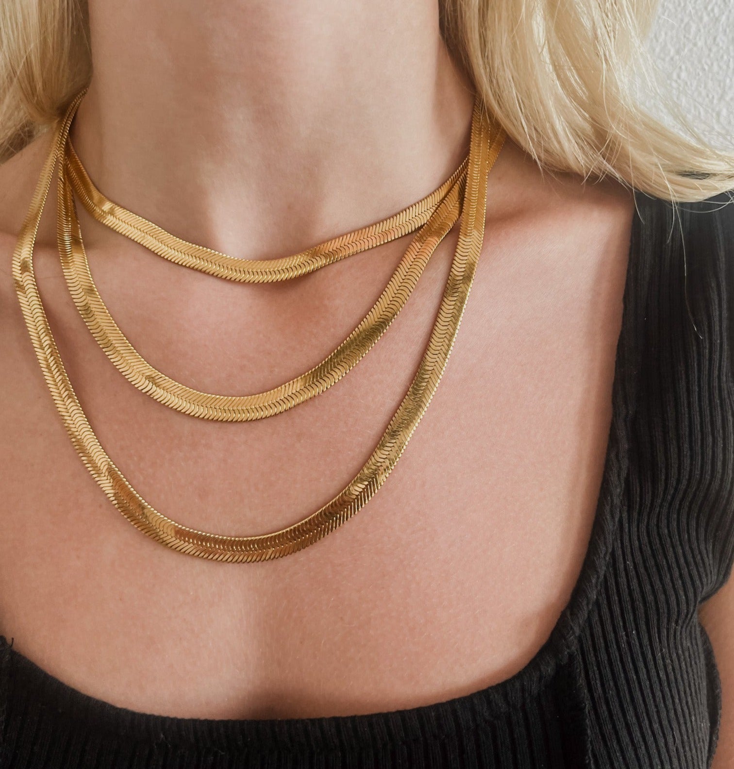 Mia Herringbone Necklace || Choose Length