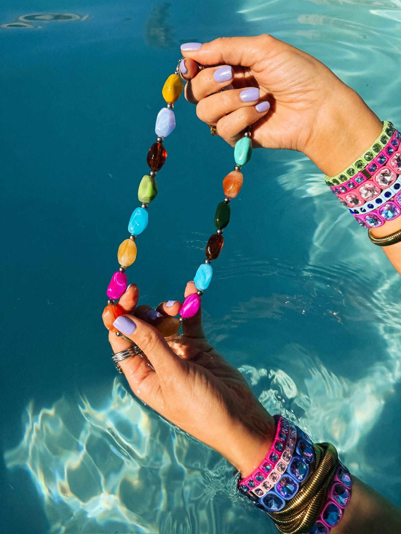 Color Lover Stone Necklace || Choose Color