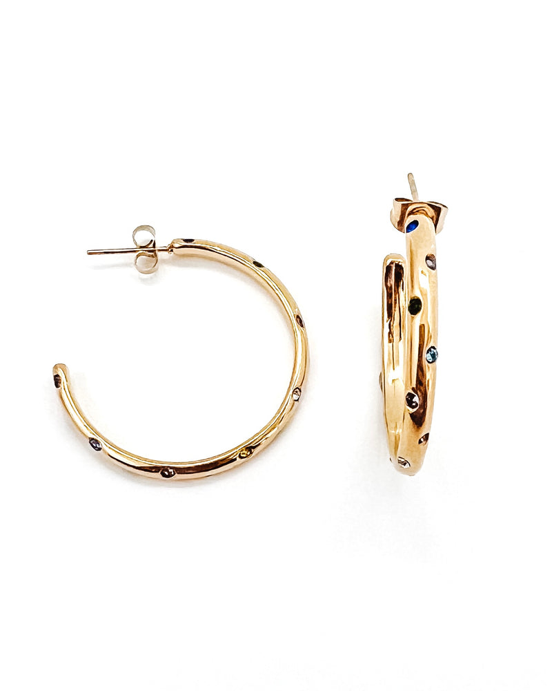 L George Designs | Crystal Gold Hoop Earrings – Online Jewelry Boutique