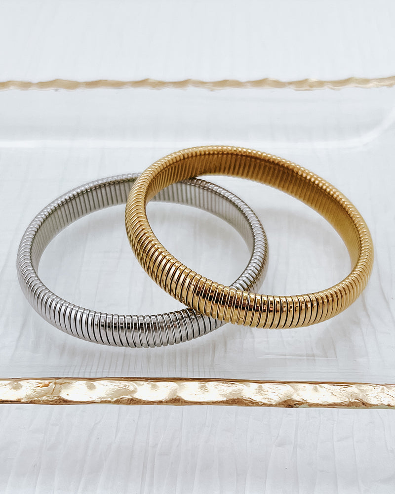 Baia Thin Coil Bangle Bracelet || Choose Color