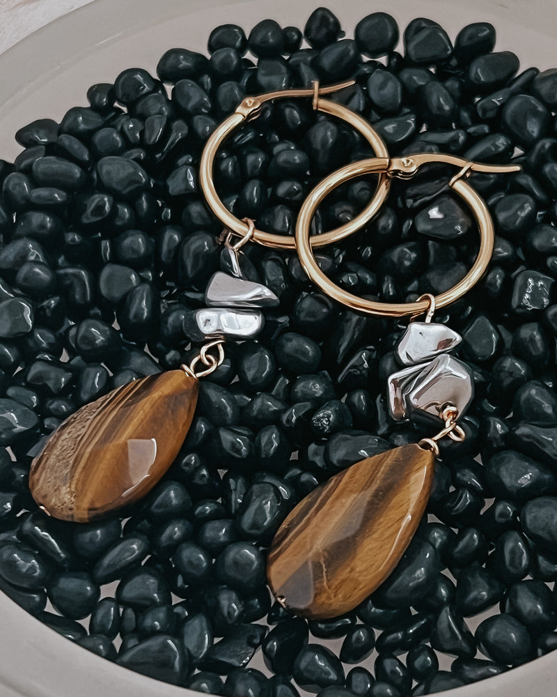 Carissa Beaded Charm Hoop Earrings
