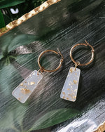 Callum Acrylic Charm Hoop Earrings || Choose Color