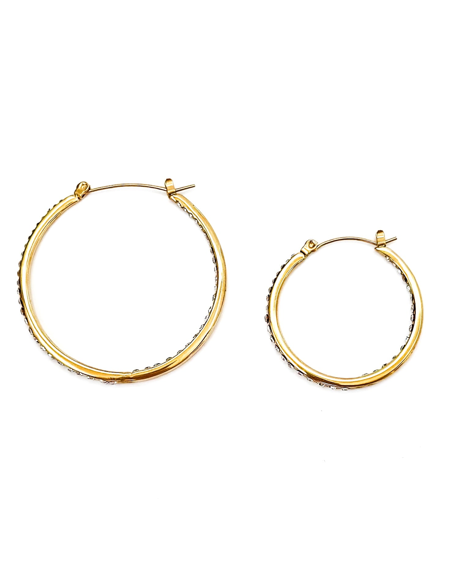 Echo Crystal Hoop Earrings || Choose Size
