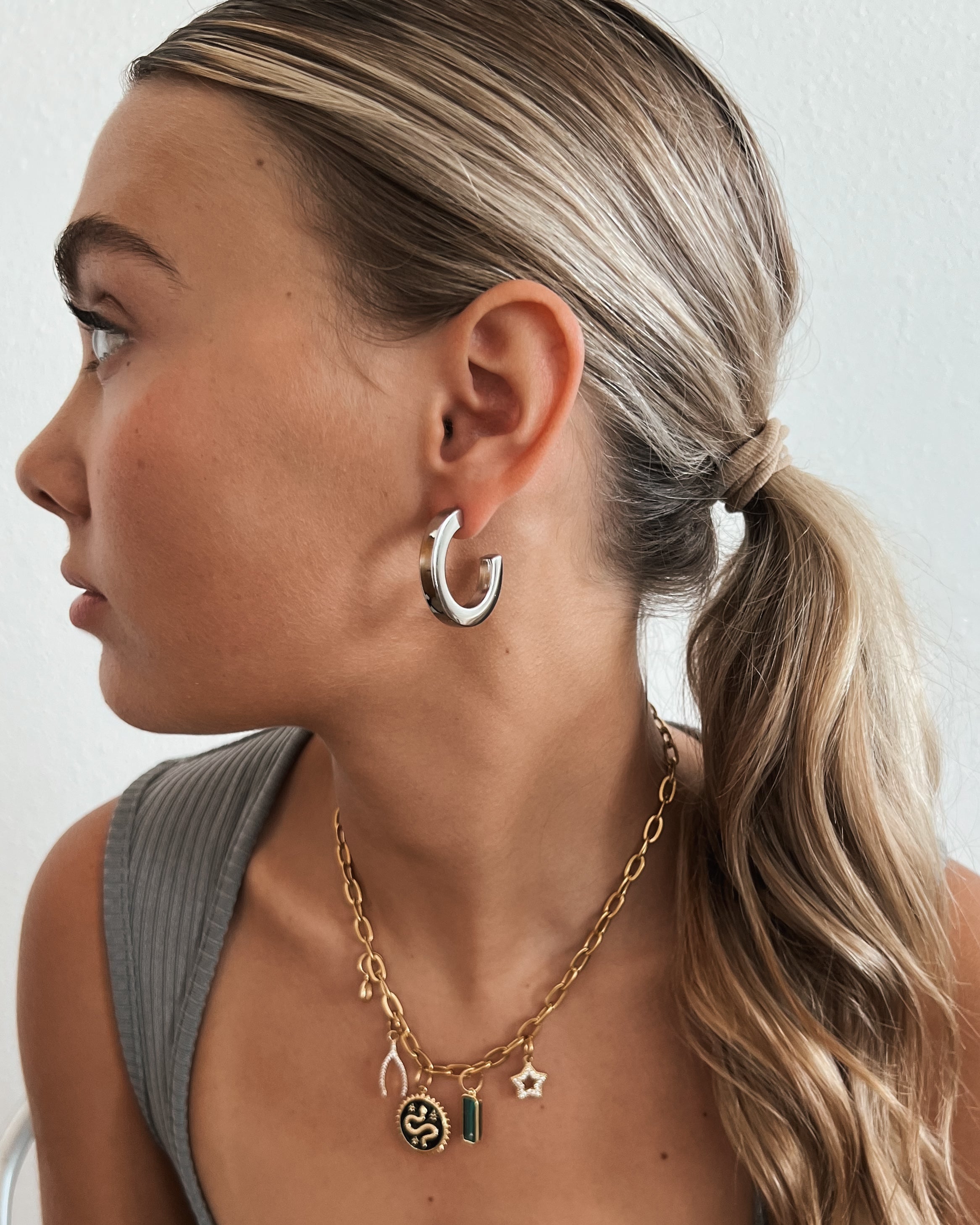 Eilish Everyday Silver Hoops || Choose Size